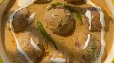 Shahi Soya Malai Kofta served in creamy cashew gravy 6